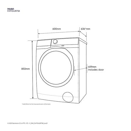 เครื่องซักผ้าฝาหน้า ELECTROLUX EWF1042R7SB 10 กก. อินเวอร์เตอร์ +ขาตั้ง_7