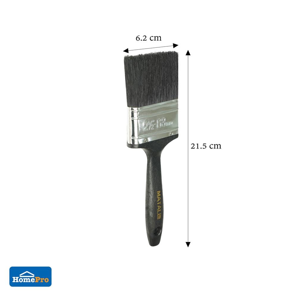 แปรงทาสีขนสังเคราะห์ด้ามดำ MATALL PB046 2.5 นิ้ว