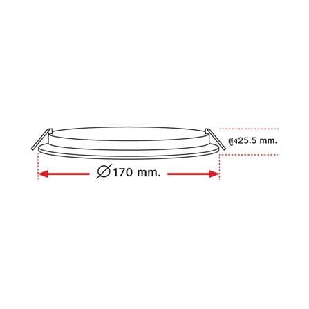 ดาวน์ไลท์ LED SHINING SLIM 6.8 นิ้ว 12 วัตต์ WARM WHITE สีขาว_7