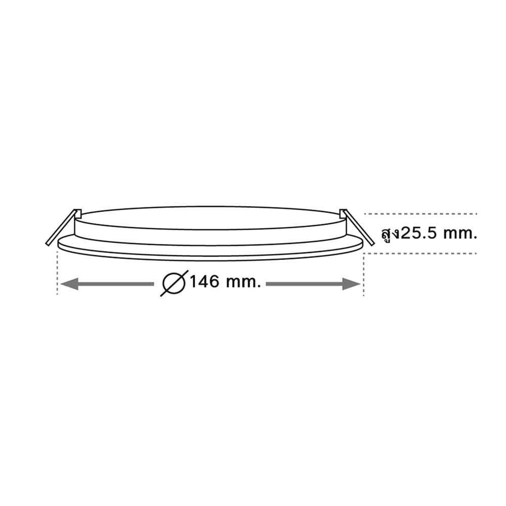 ดาวน์ไลท์ LED SHINING SLIM 5.8 นิ้ว 9 วัตต์ WARM WHITE สีขาว