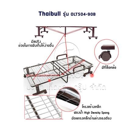 เตียงพับ THAIBULL OLT504-90B สีน้ำเงิน_4