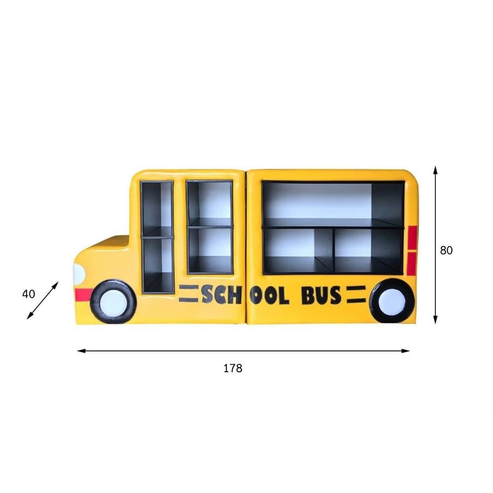 ชั้นวางของเด็ก 7 ช่อง PLAYSANOOK SCHOOL BUS สีเหลือง