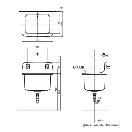 อ่างอเนกประสงค์ TOTO SK322 สีขาว_1