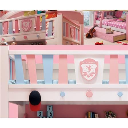 เตียง 2 ชั้น 5 ฟุต DREAM CAR KID PREMIER 0085.7 สีชมพู/ฟ้า/ขาว_1