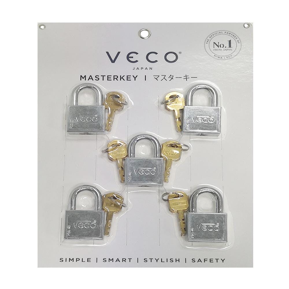 กุญแจคีย์อะไลท์ VECO 3PDS-PDL 40 มม. สีโครเมียม แพ็ก 4 ชิ้น
