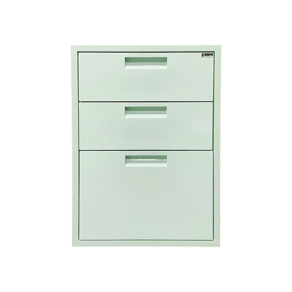 ตู้ลิ้นชัก PP 3 ชั้น + ถาดใส่ช้อน CABIN 46x66 ซม. สีเขียว