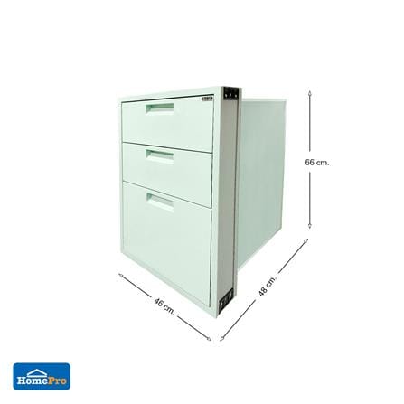 ตู้ลิ้นชัก PP 3 ชั้น + ถาดใส่ช้อน CABIN 46x66 ซม. สีเขียว_5