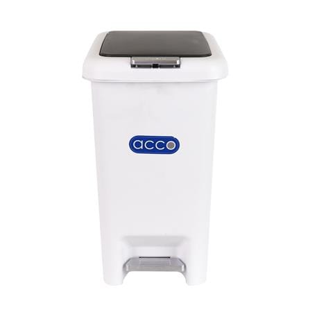 ถังขยะเหยียบเหลี่ยม ACCO COCO 10 ลิตร สีขาว/เทา_1