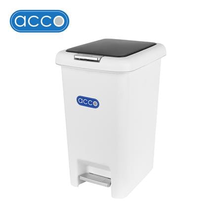 ถังขยะเหยียบเหลี่ยม ACCO COCO 15 ลิตร สีขาว/เทา_0
