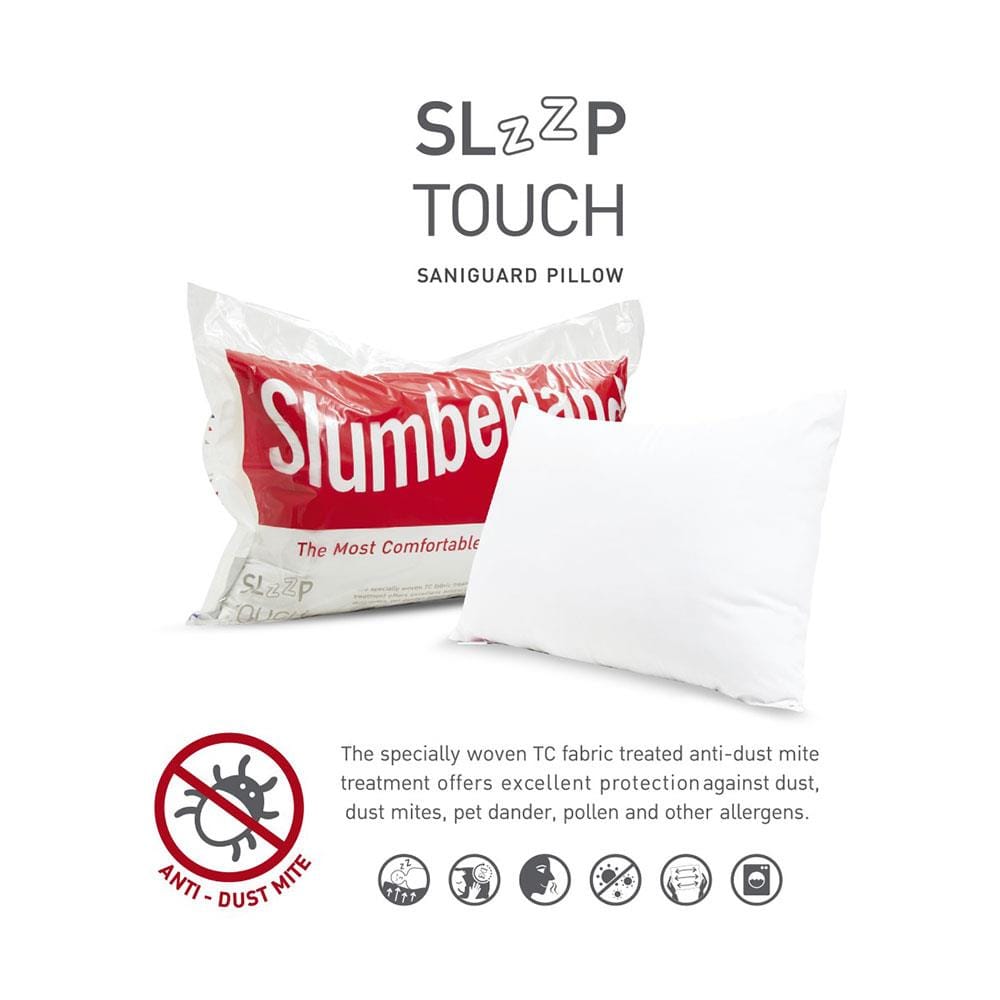 หมอนหนุน ใยสังเคราะห์ SLUMBERLAND SLZZP TOUCH 64x40x16 ซม. สีขาว