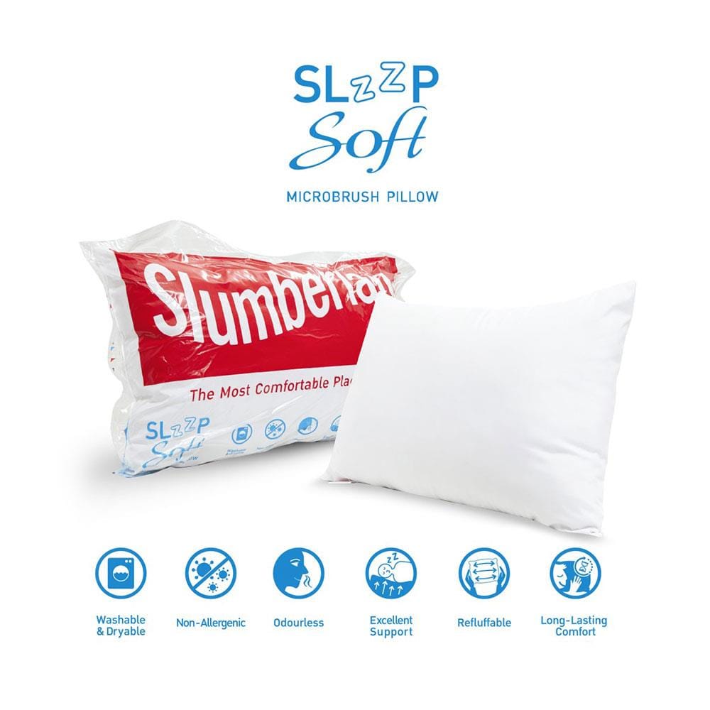 หมอนหนุน ใยสังเคราะห์ SLUMBERLAND SLZZP SOFT 64x40x16 ซม. สีขาว