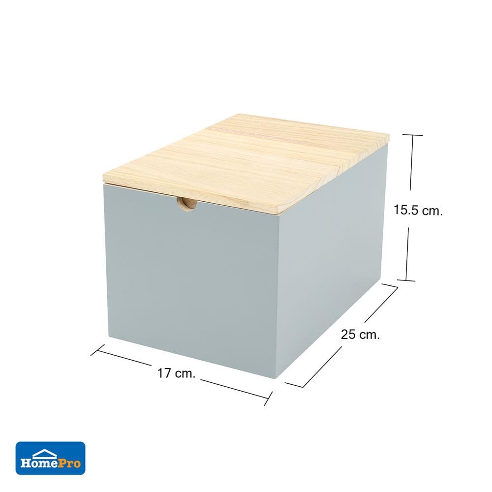 กล่องไม้มีฝา STACKO MERRY S 17X25X15.5 ซม. สีเทา