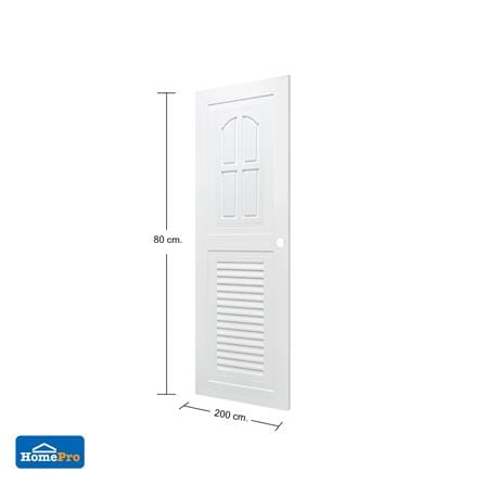ประตูห้องน้ำ ABS AZLE SD-2 80X200 ซม. สีขาว เจาะลูกบิด_5