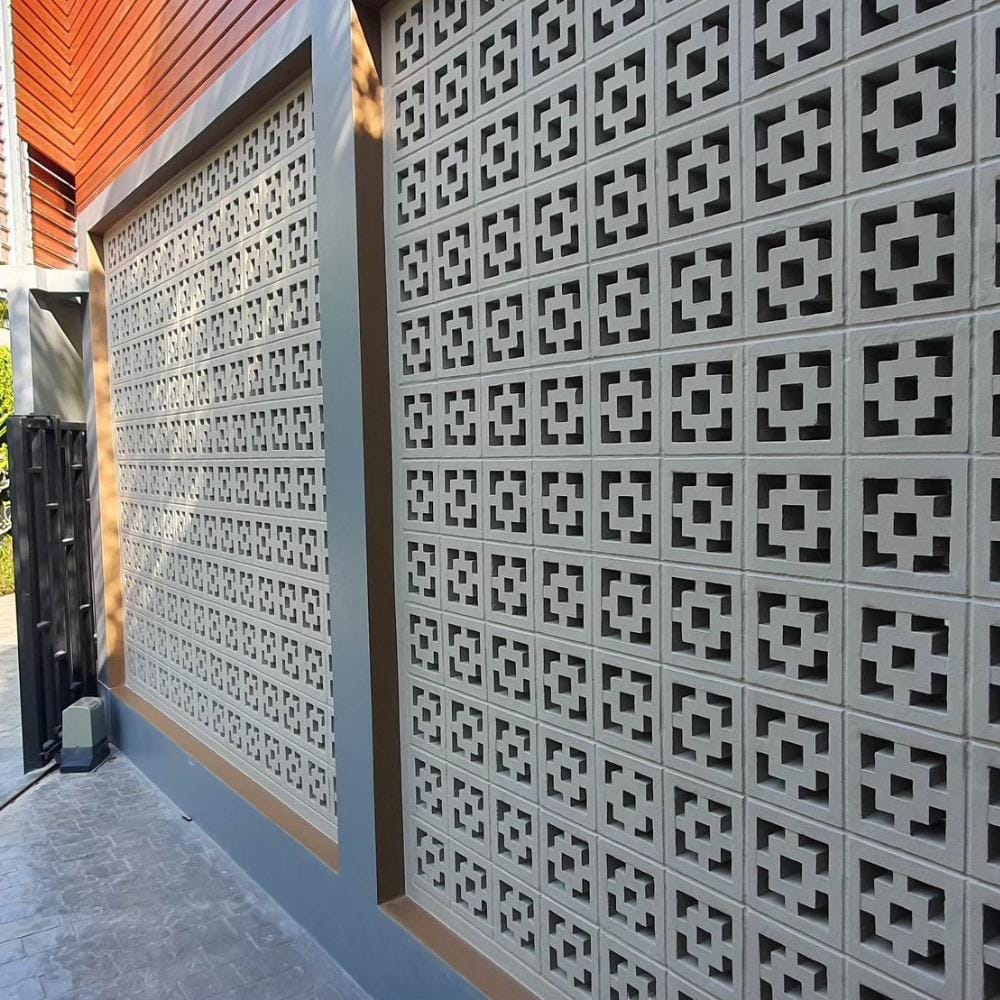บล็อกช่องลม VBLOCK ลายเหลี่ยมจีน 19x19x9 ซม.