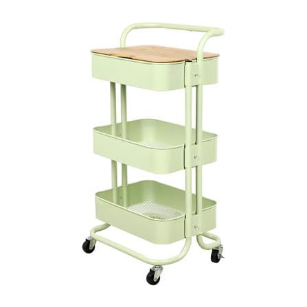 ชั้นวางของ 3 ชั้น มีล้อ STACKO BRILL 45x35x86 ซม. สีเขียว_0