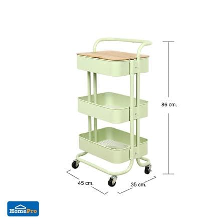 ชั้นวางของ 3 ชั้น มีล้อ STACKO BRILL 45x35x86 ซม. สีเขียว_6