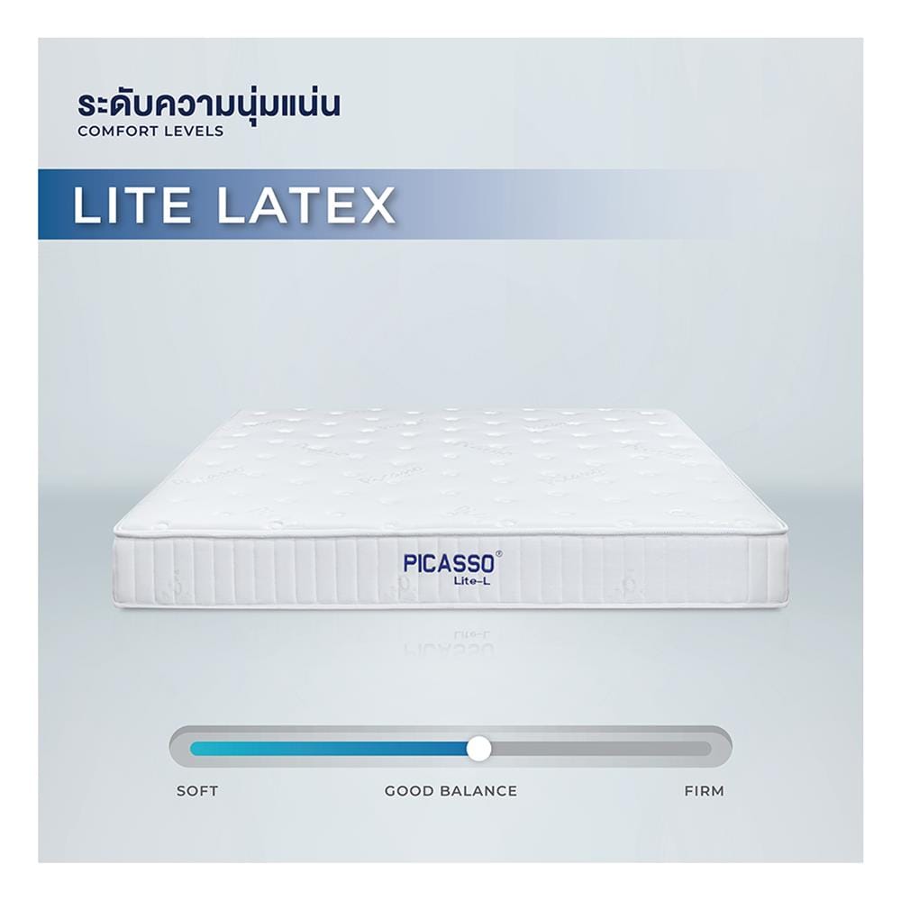 ที่นอนพ็อกเก็ตสปริง 5 ฟุต สุญญากาศ PICASSO COMFORT รุ่น LITE-L พร้อมหมอนหนุน 2 ชิ้น