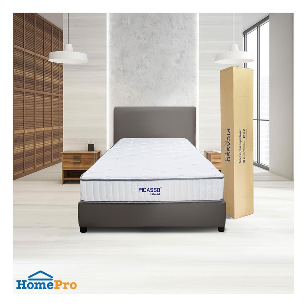 ที่นอนพ็อกเก็ตสปริง 3.5 ฟุต สุญญากาศ PICASSO COMFORT รุ่น LITE-M พร้อมหมอนหนุน 1 ชิ้น