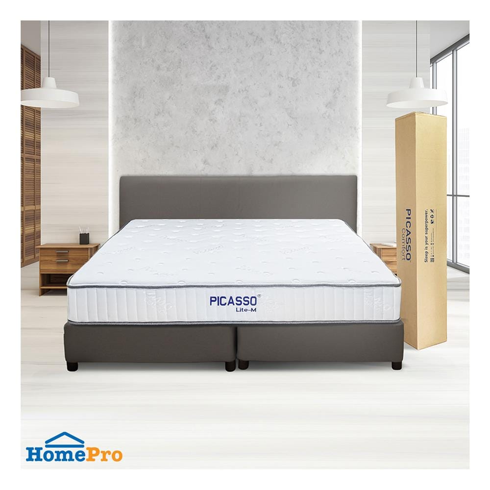 ที่นอนพ็อกเก็ตสปริง 5 ฟุต สุญญากาศ PICASSO COMFORT รุ่น LITE-M พร้อมหมอนหนุน 2 ชิ้น