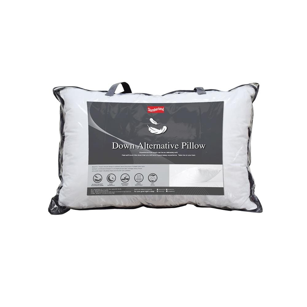 หมอนหนุน ไมโครเจล SLUMBERLAND DOWN ALTERNATIVE 70x43x12 ซม. สีขาว