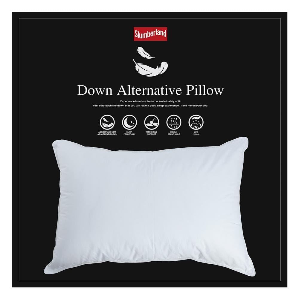 หมอนหนุน ไมโครเจล SLUMBERLAND DOWN ALTERNATIVE 70x43x12 ซม. สีขาว