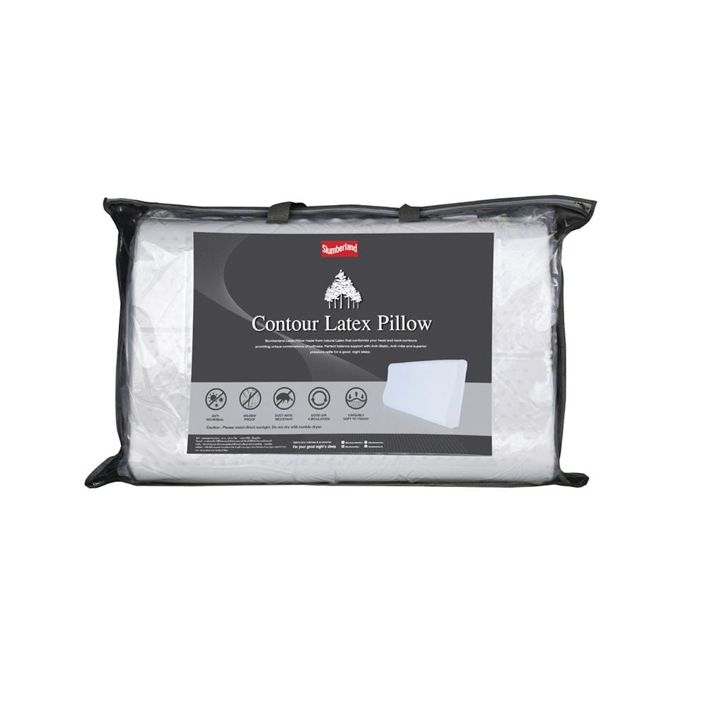 หมอนสุขภาพ ยางพารา SLUMBERLAND CONTOUR 70x43x12 ซม. สีขาว