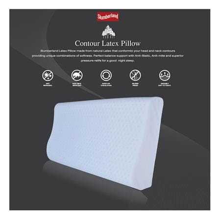 หมอนสุขภาพ ยางพารา SLUMBERLAND CONTOUR 70x43x12 ซม. สีขาว_2