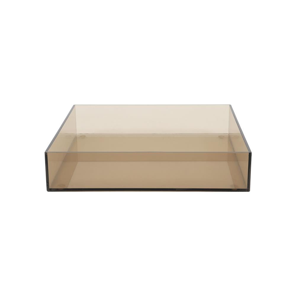 ถาดอะคริลิก KECH 20x20x4 ซม. ไซซ์ S สีชาใส