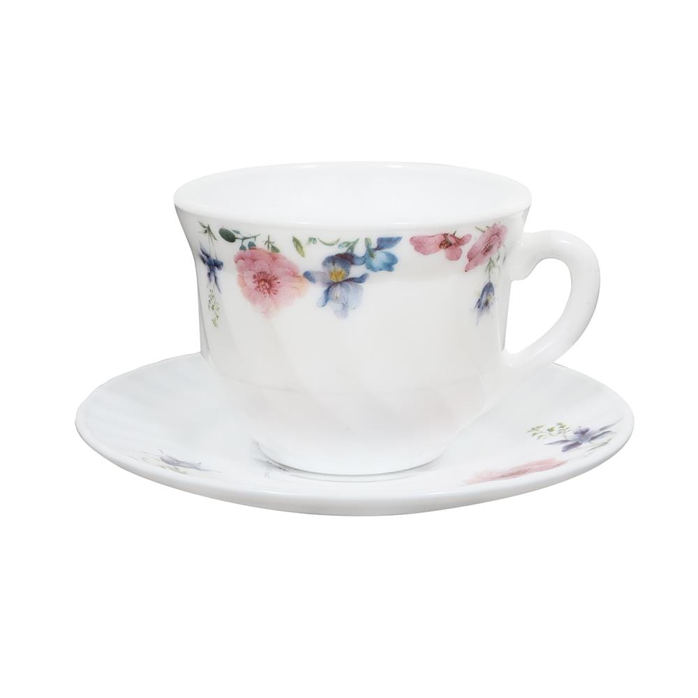 ชุดถ้วยกาแฟแก้วโอปอล 190 มล. KECH CARNATION
