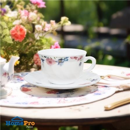 ชุดถ้วยกาแฟแก้วโอปอล 190 มล. KECH CARNATION_4
