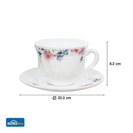 ชุดถ้วยกาแฟแก้วโอปอล 190 มล. KECH CARNATION_5