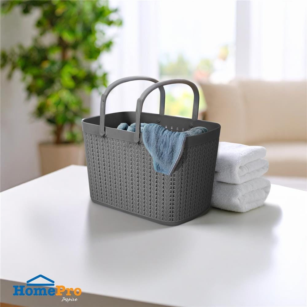 ตะกร้าหูหิ้ว KECH 27X18X18 ซม. สีเทา