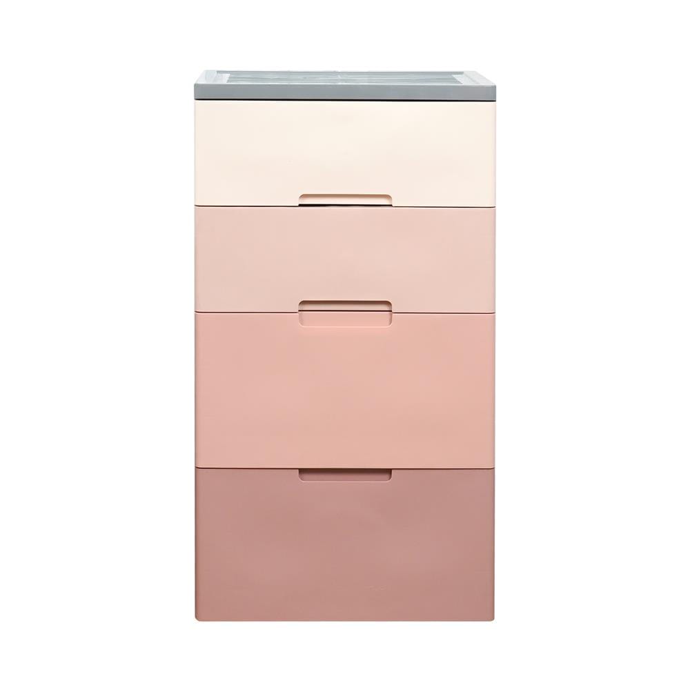 ตู้ลิ้นชัก 4 ชั้น มีล้อ ME LIVING 58x38x109 ซม. สีชมพู