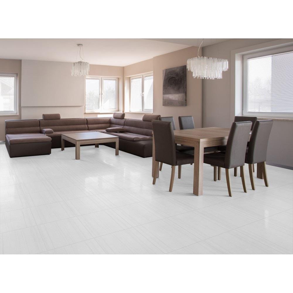 กระเบื้องพื้น 16x16 นิ้ว ภูผา โมเบียส มาร์เบิ้ล ขาว PM 0.96M2