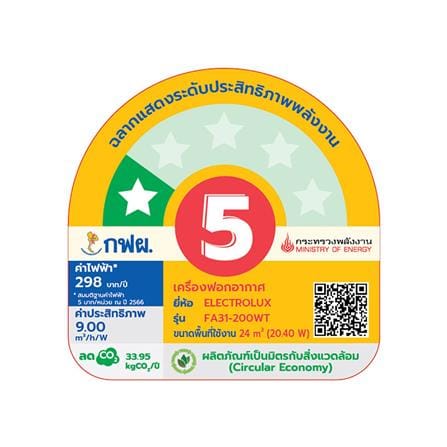 เครื่องฟอกอากาศ 24 ตร.ม. ELECTROLUX FA31-200WT สีขาว_3