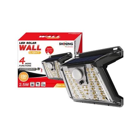 ไฟผนังภายนอก SOLAR SHINING S-WLL08B-SL 2.5 วัตต์ WARM WHITE สีดำ_7