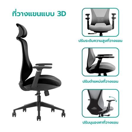D.I.Y. เก้าอี้สุขภาพ BEWELL G099191 FOSTER สีดำ_2
