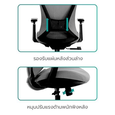 D.I.Y. เก้าอี้สุขภาพ BEWELL G099191 FOSTER สีดำ_3