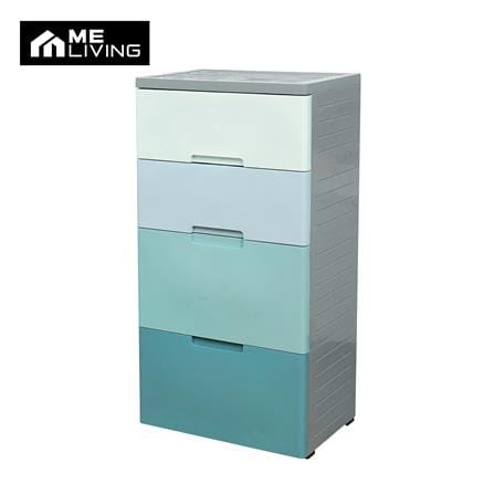 ตู้ลิ้นชัก 4 ชั้น มีล้อ ME LIVING 58x38x109 ซม. สีฟ้า_0