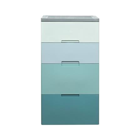 ตู้ลิ้นชัก 4 ชั้น มีล้อ ME LIVING 58x38x109 ซม. สีฟ้า_1