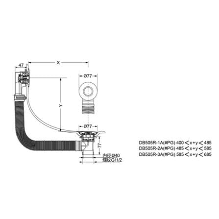 สะดืออ่างอาบน้ำ TOTO DB505R-2A_1