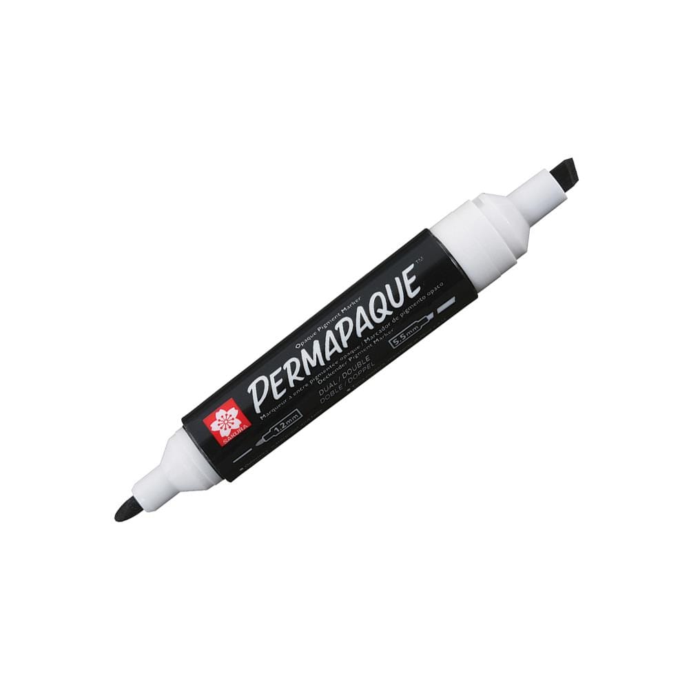 ปากกามาร์คเกอร์ 2 หัว SAKURA PERMAPAQUE สีดำ