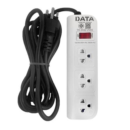 รางปลั๊กไฟ 3 ช่อง 1 สวิตช์ DATA WL361 3 ม. สีขาว_1