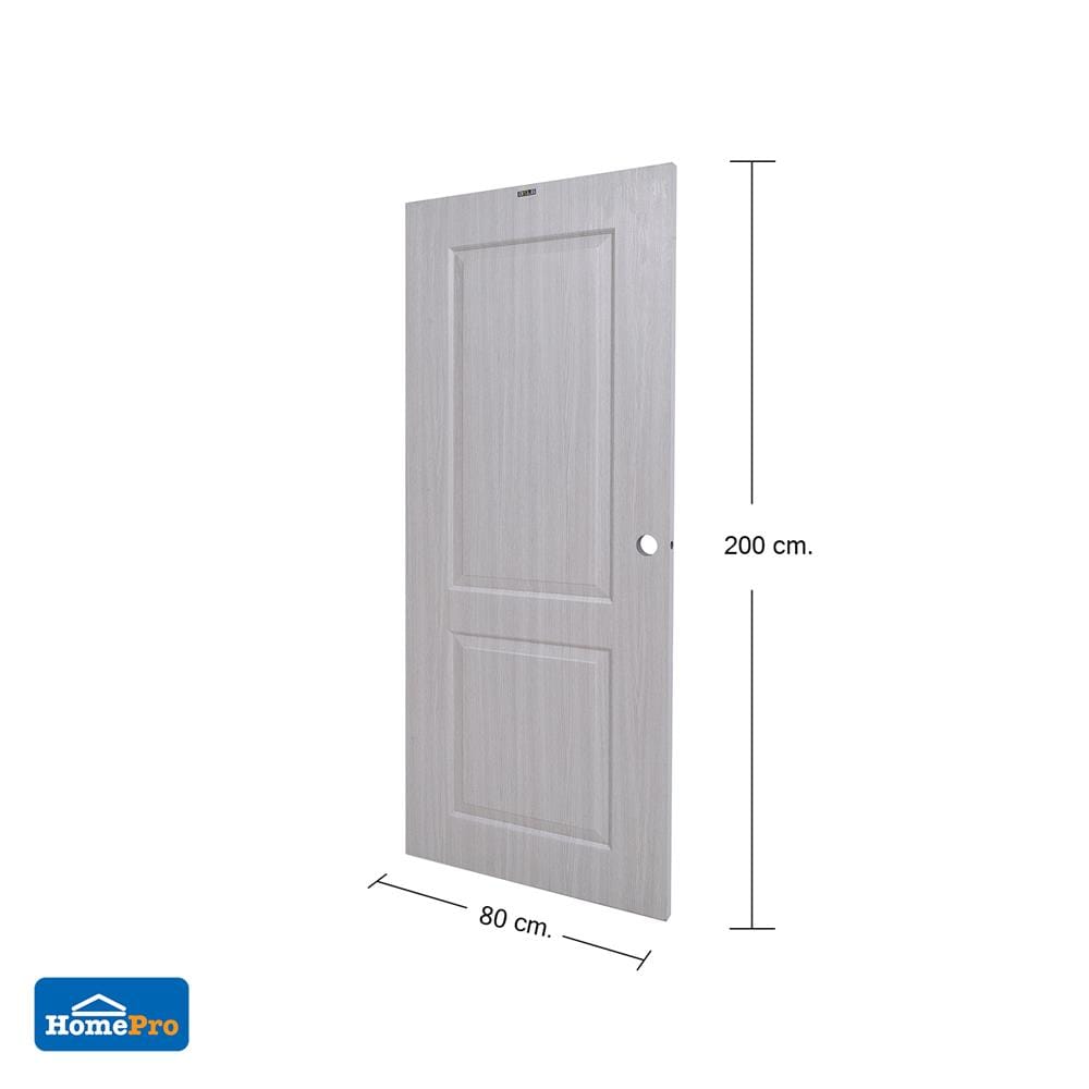 ประตูภายใน UPVC AZLE PZ04 80X200 ซม. สี WHITE GREY เจาะลูกบิด