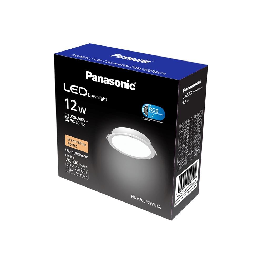 ดาวน์ไลท์ LED PANASONIC NNV70037WE1A 5 นิ้ว 12 วัตต์ WARM WHITE สีขาว