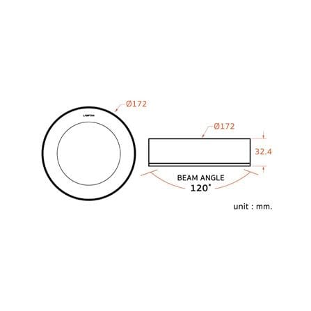 ดาวน์ไลท์ LED LAMPTAN CLICK&GO 6 นิ้ว 12 วัตต์ WARM WHITE สีขาว_4