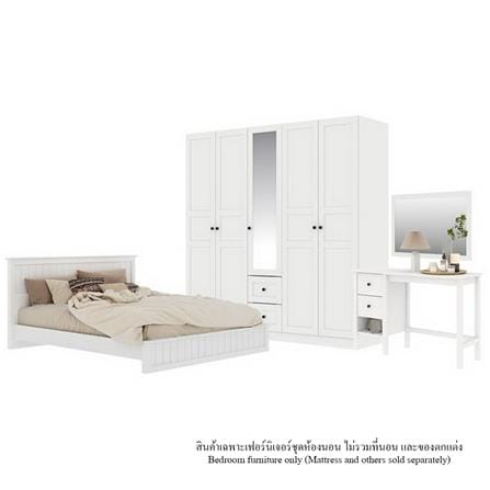ชุดห้องนอน 5 ฟุต KONCEPT MONETA พร้อมตู้บานเปิด 200 ซม. สีขาว_0