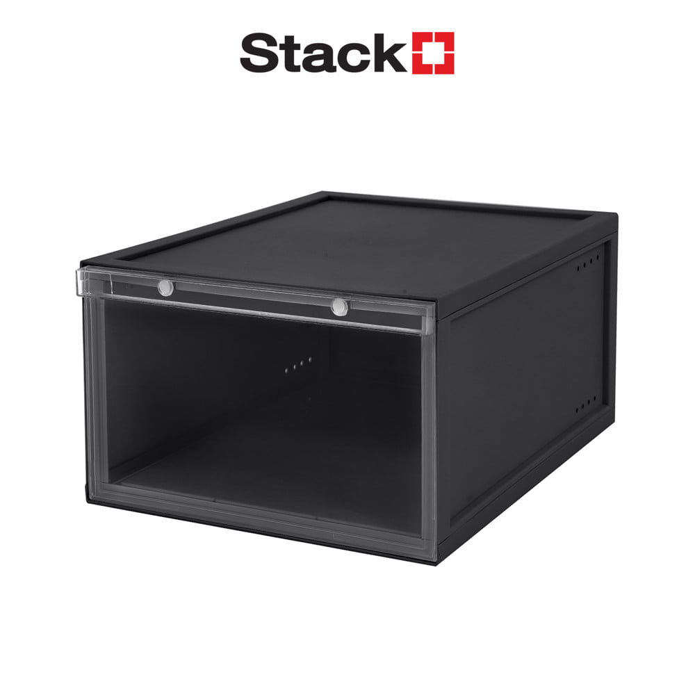 กล่องรองเท้า STACKO MAGNETIC LOCK 28X37X18.3 ซม. สีดำ