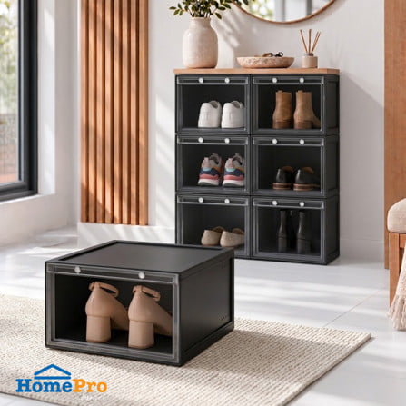 กล่องรองเท้า STACKO MAGNETIC LOCK 28X37X18.3 ซม. สีดำ