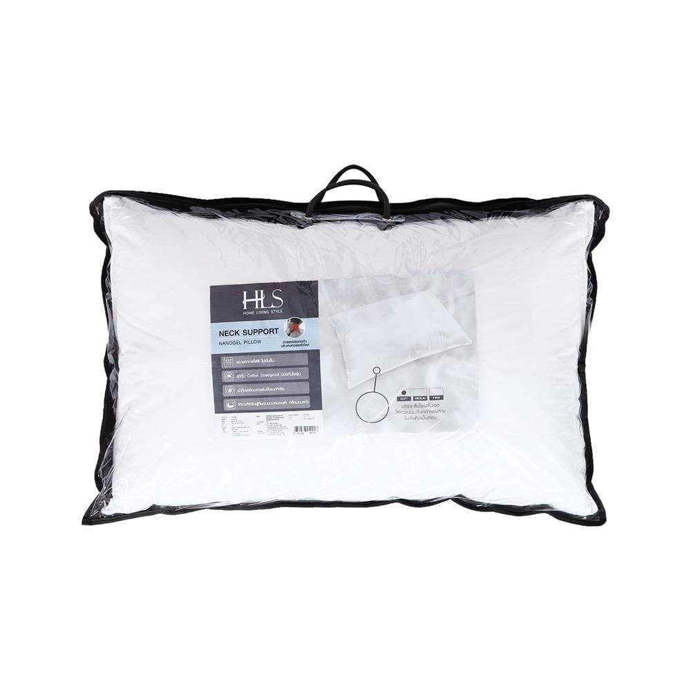 หมอนหนุน ขนห่านเทียม HOME LIVING STYLE NANO GEL 19x29 นิ้ว สีขาว